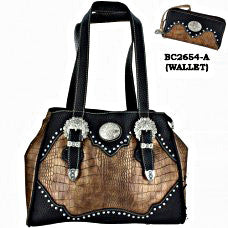 Western Handbag Black with Buckle
