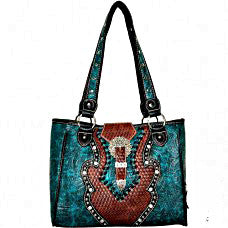 Western Handbag Turquoise with Concho