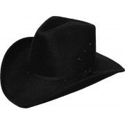MX Wool (Faux Felt) Pinch Front - Black Cowboy Hat