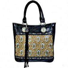 Western Handbag Black Aztec