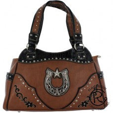 Western Handbag Horseshoe Brown