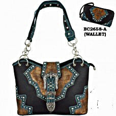 Western Wallet for Handbag Gold/Black