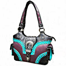 Western Handbag Black w/ Turquoise