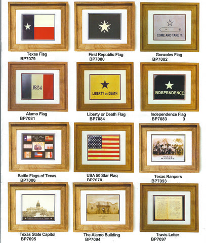 Antiqued Flags & Prints in Barnwood  Frames 17 1/4" x 14 1/4"