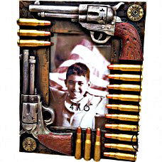 Double Gun & Bullet Picture Frame