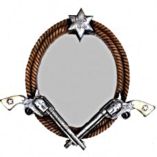 Old West Double Pistol Mirror