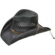 Black Rafia  Cowboy Hat