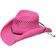 Pink Raffia Cowboy Hat