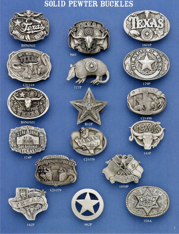 Solid Pewter Texas Buckles